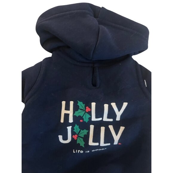 LIFE IS GOOD Dog,Pet Hoodie Sweatshirt Navy Blue Holiday Holly Jolly Sz XS NWT - Picture 2 of 5